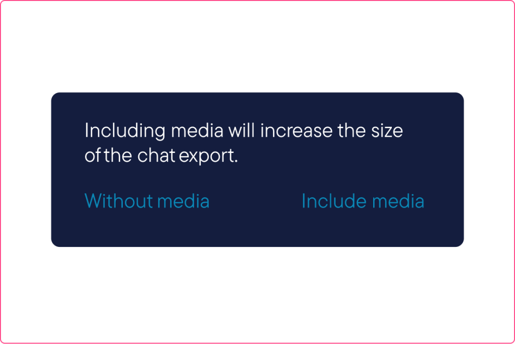 An image describing a step in the CEL Solicitors help centre guide, How to download and export WhatsApp messages to your phone